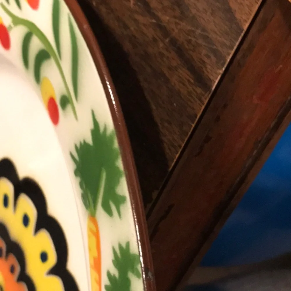 Turkey Enamelware Platter HUGE Oval Platter Bright Colors Texture HONG KONG